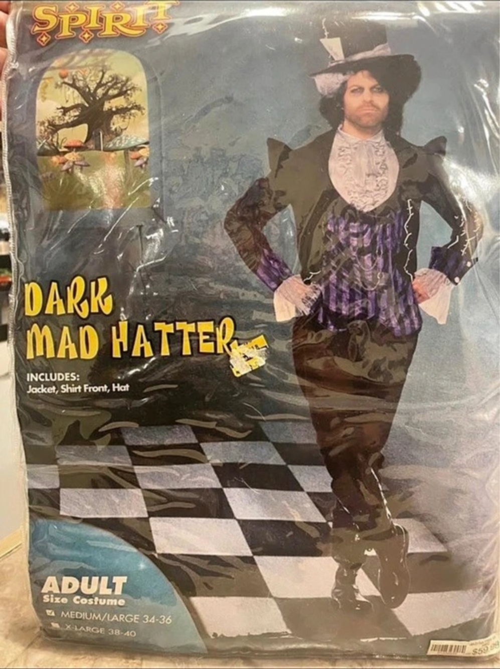 Dark Mad Hatter costume in Black & Purple NWT - Large